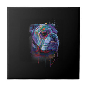 English Colourful Bulldog Gift A English Bulldog Tile