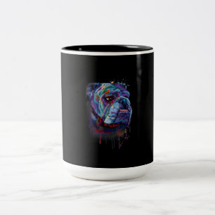 English Colourful Bulldog Gift A English Bulldog Two-Tone Coffee Mug