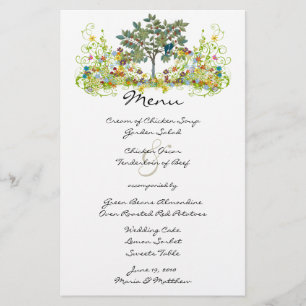 English Cottagcore Aesthetic Forest Wedding Menu