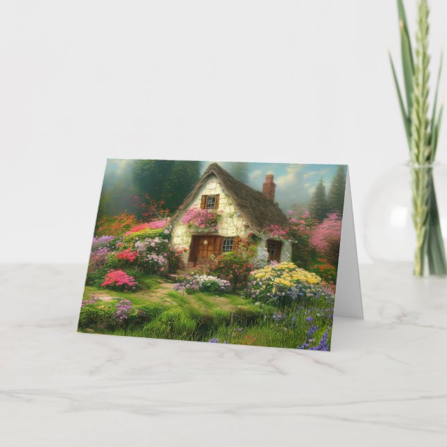 ENGLISH COTTAGE BLANK GREETING CARD (Front)