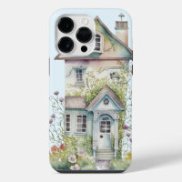 English cottage blue sky quirky stone house garden