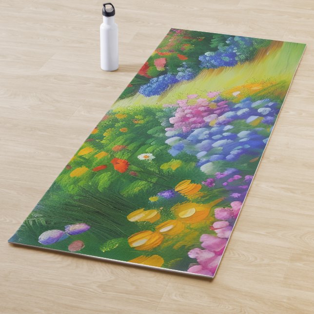 English Cottage Flower Garden Yoga Mat (In Situ)