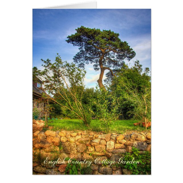 English Cottage Garden blank notelet / card (Front)
