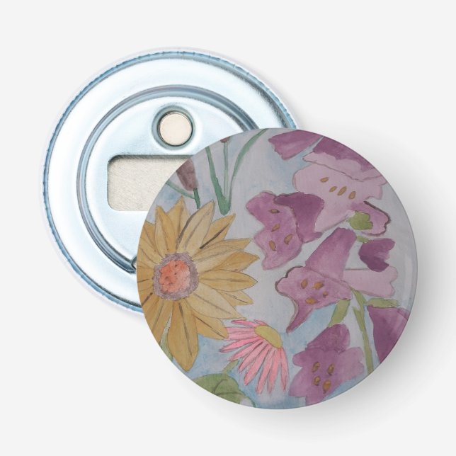 English Cottage Garden Button Bottle Opener (Front)
