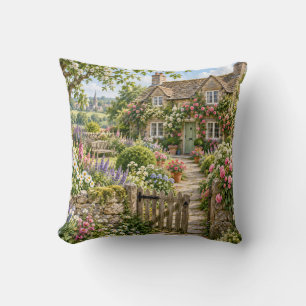 English Cottage Garden House Cushion