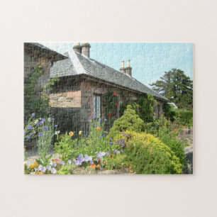 English Cottage II with Flower Garden Photography Jigsaw Puzzle