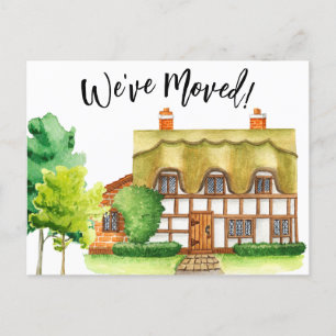English Cottage Moving Announcement Postcard