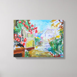 English Country Cottage Garden Canvas Print