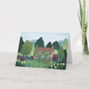 English Country Cottage House Blank Card