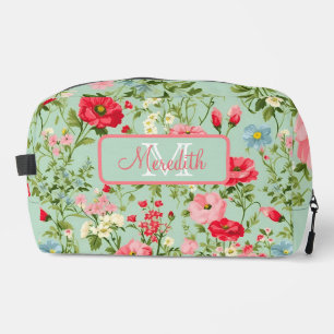 English Country Wildflower Monogrammed Dopp Kit