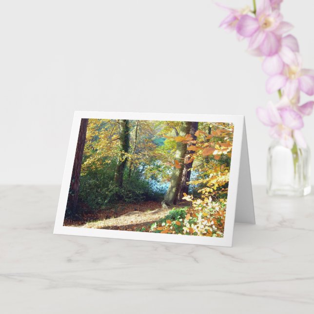 English Country Woods Landscape Card (Orchid)
