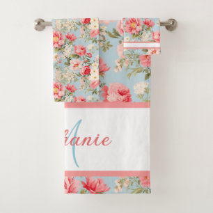 English Countryside Flower Garden  Bath Towel Set