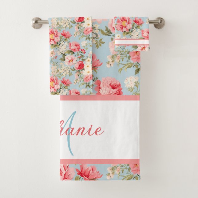 English Countryside Flower Garden  Bath Towel Set (Insitu)