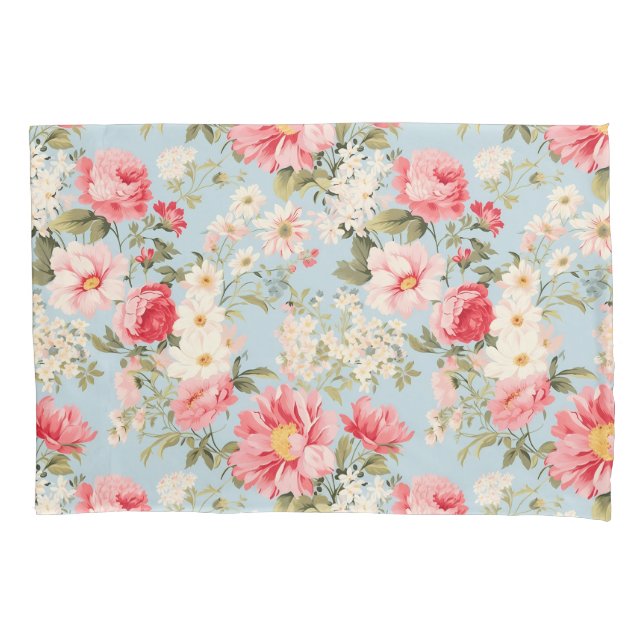 English Countryside Flower Garden  Pillowcase (Front)