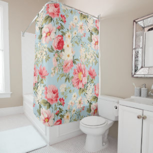 English Countryside Flower Garden  Shower Curtain