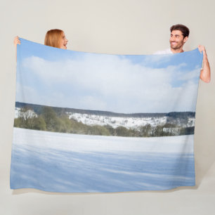 English Countryside in Winter - Personalised Fleece Blanket