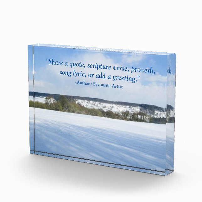 English Countryside in Winter - Personalised Photo Block (Right)