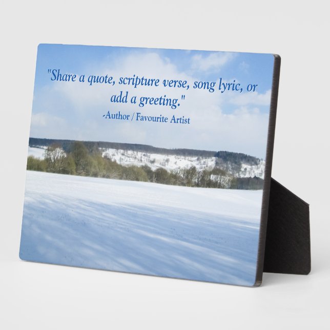 English Countryside in Winter - Personalised Plaque (Side)