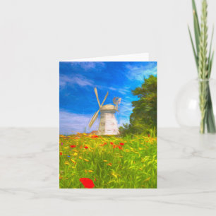 English Countryside Windmill Art Card