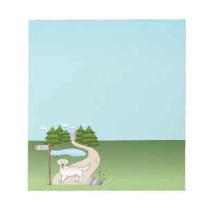 English Cream Golden Retriever By A Hiking Trail Notepad