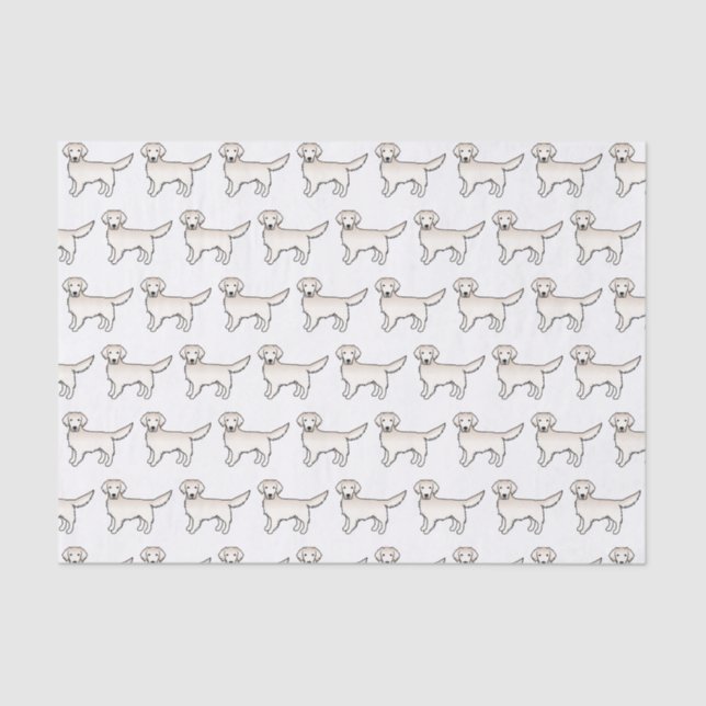 English Cream Golden Retriever Cartoon Dog Pattern Tissue Paper (Front)