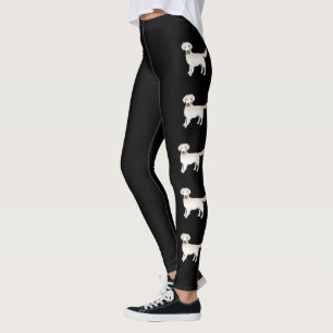 English Cream Golden Retriever Cartoon Dog Rows Leggings