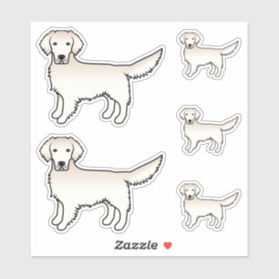 English Cream Golden Retriever Cute Cartoon Dog