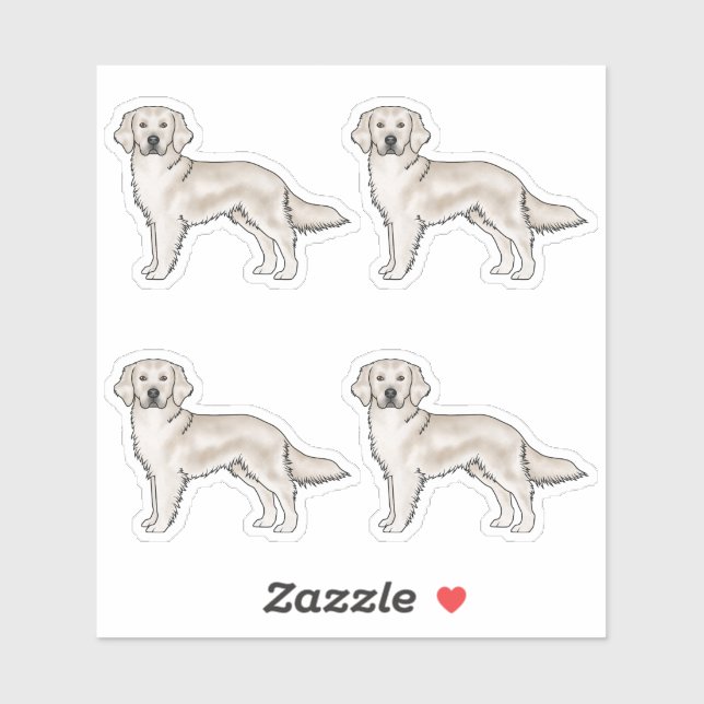 English Cream Golden Retriever Cute Cartoon Dogs (Sheet)