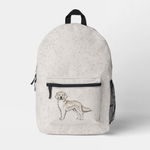 English Cream Golden Retriever Cute Dog Beige Printed Backpack