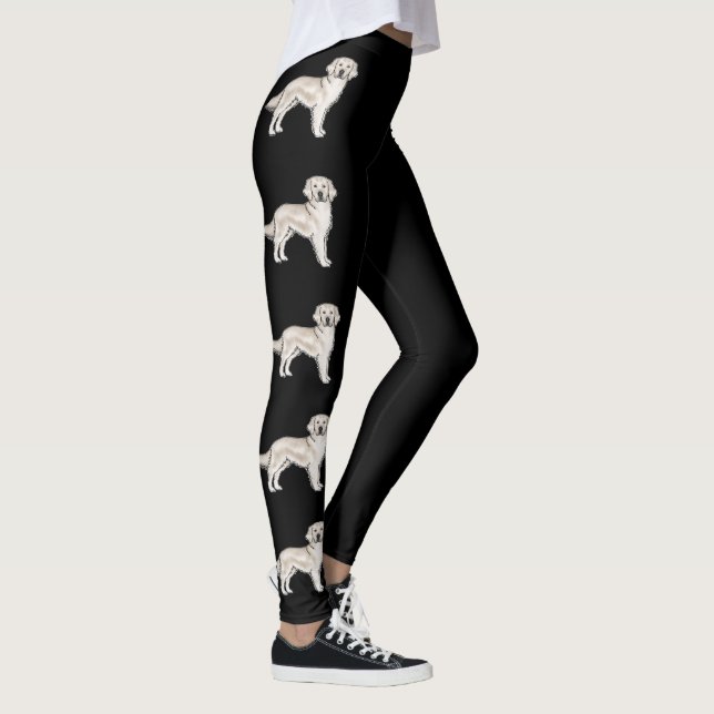 English Cream Golden Retriever Cute Dogs Black Leggings (Right)