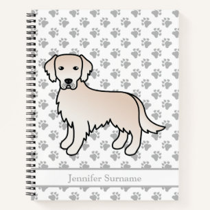 English Cream Golden Retriever Dog & Custom Text Notebook