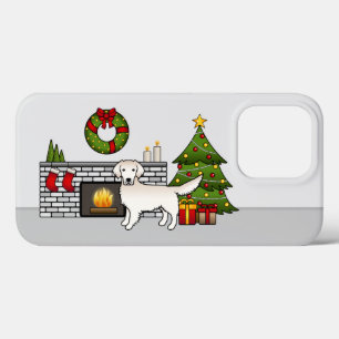 English Cream Golden Retriever In A Christmas Room iPhone 13 Pro Case