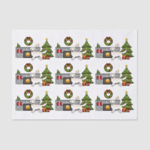 English Cream Golden Retriever In A Christmas Room Tissue Paper