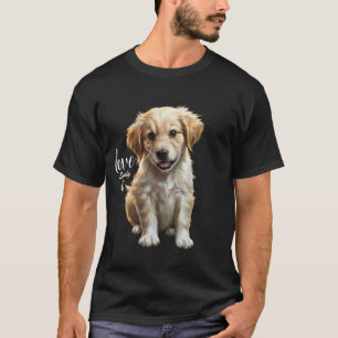 English Cream Golden Retriever Mum Dad Puppy Dog L T-Shirt
