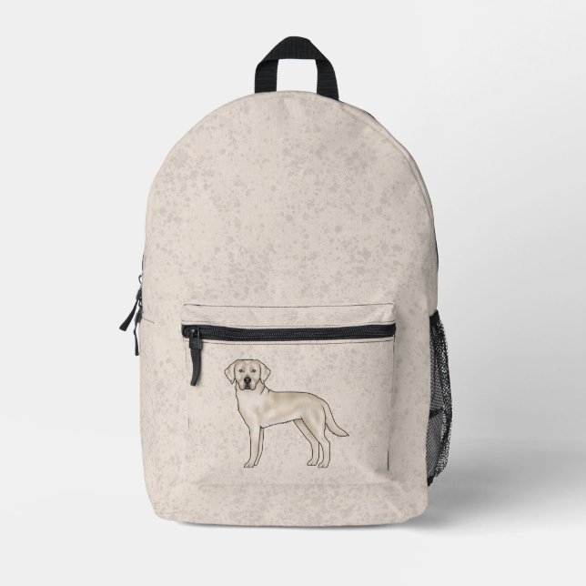 English Cream Labrador Retriever Cute Cartoon Dog Printed Backpack (Front)
