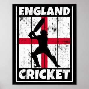 English Cricket Fan Flag Of England Cricket  Poster