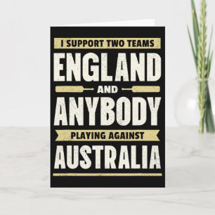 English Cricket Shirt Two Teams Not Australia Funn Card