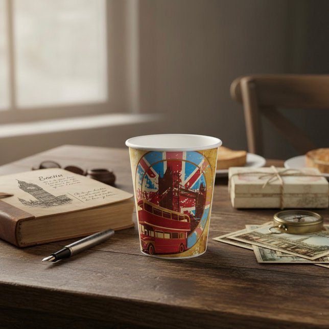 English Double Decker Bus Paper Cups (Creator Uploaded)