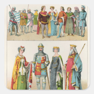 English Dress Square Sticker