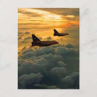 English Electric Lightning sunset flight Postcard