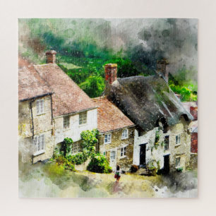English,England,village,houses,countryside,cottage Jigsaw Puzzle