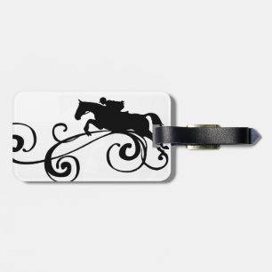 English Equestrian Flourish Luggage Tag