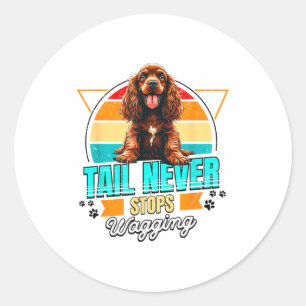 English Er Spaniel Lover Funny Er Spaniel Retro  Classic Round Sticker