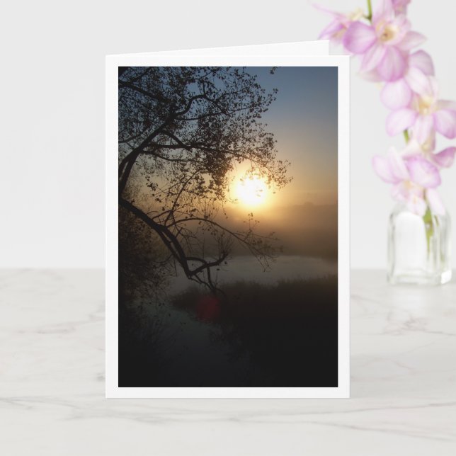 English Evening Sunset Landscape Card (Orchid)