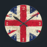 English flag clock - Kook Art - Wall Clock<br><div class="desc">This English flag and art deco style clock. It is very elegant and I imagine this wall clock would look great on a wall in your home. It is very Art Deco. It would also be a great gift for a wedding or anyone who loves Art Deco.</div>