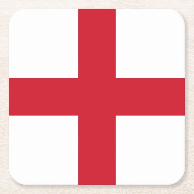 English Flag coastercnt Square Paper Coaster (Front)