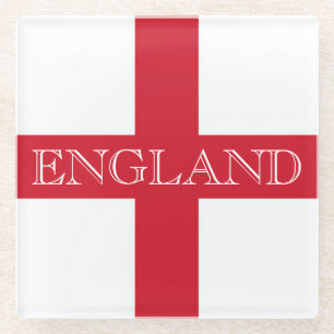 English Flag England coastercnt Glass Coaster