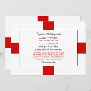 English Flag, Flag of England Wedding Invitation