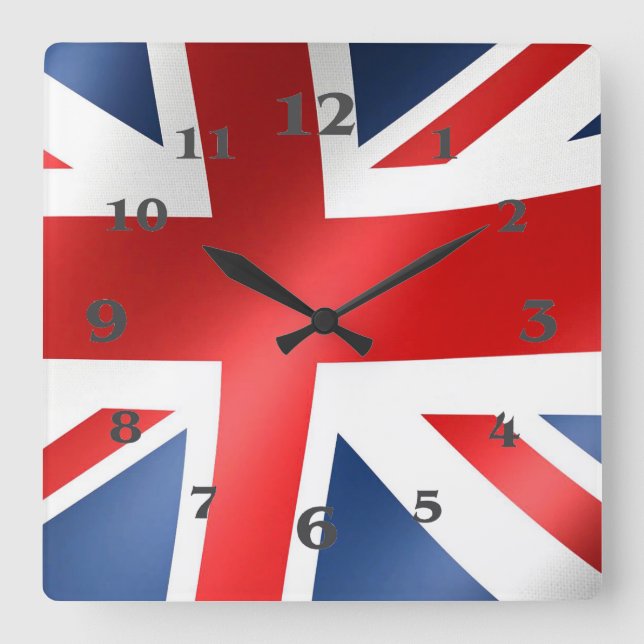 English Flag for Square-Wall-Clock Square Wall Clock (Front)