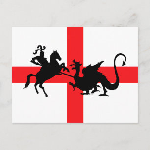 English flag George and the Dragon Postcard